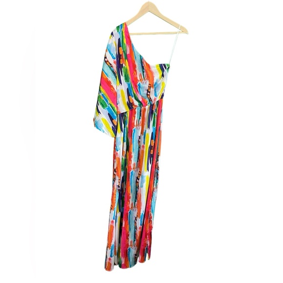 Project Judith March One Shoulder Colorful Maxi Dress Medium - Picture 3 of 8